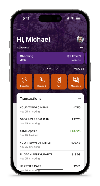 HomePride Bank app on iPhone