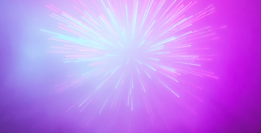 Starburst on purple background. 